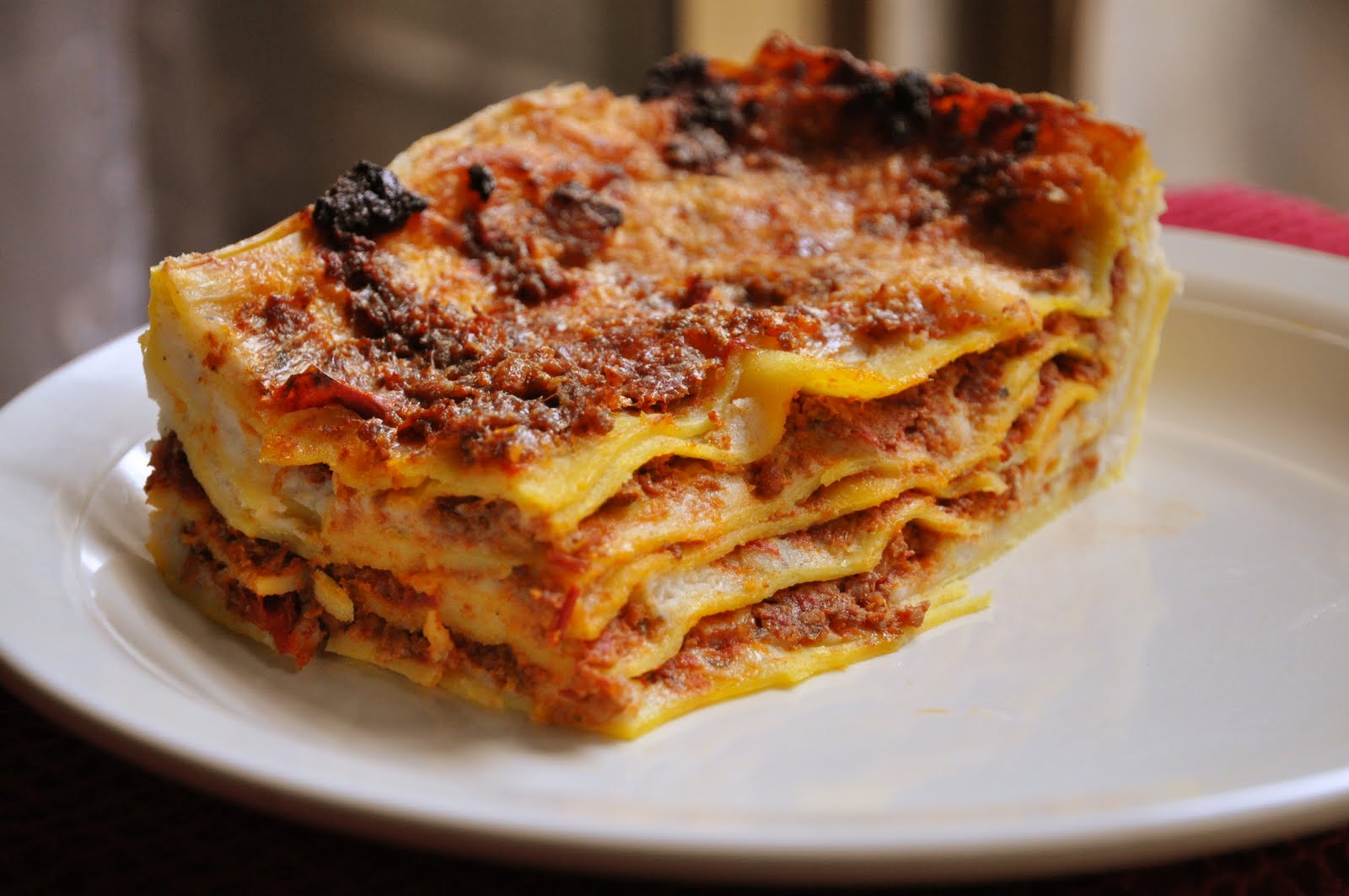 lasagna bolognese with bechamel sauce